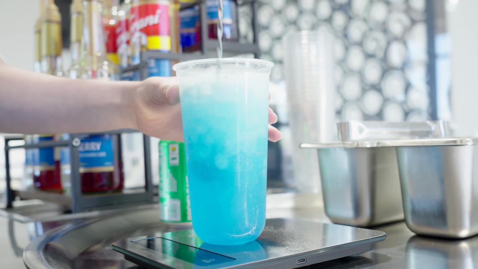 Cryo Rolls Bellingham, blue Italian soda pour